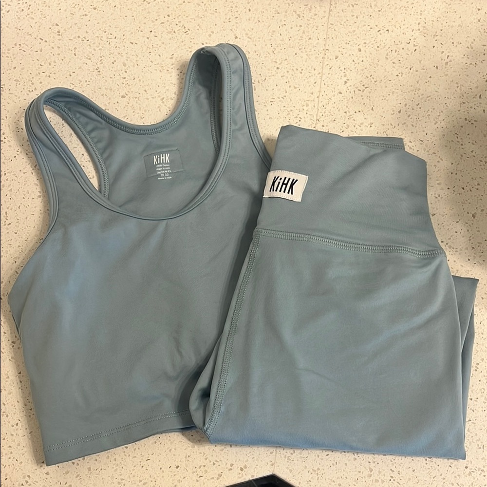 KHK Blue Sports Bra and Leggings Set